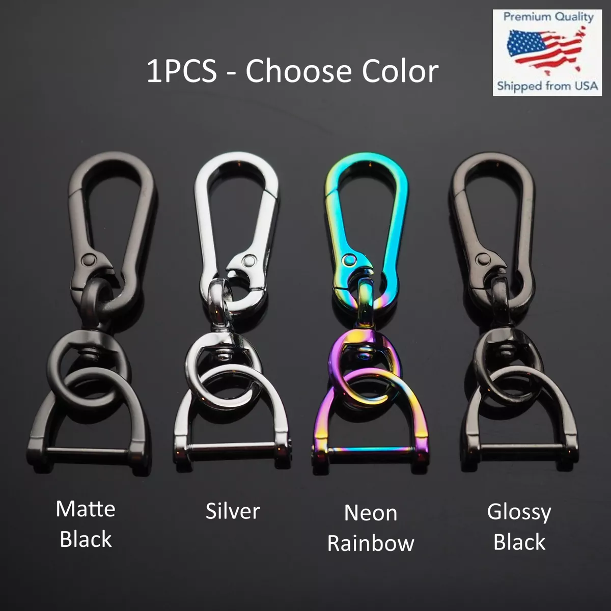 Keychain Clip Bag Belt Ergonomic Men Women Ring Key 360 Fob D-Ring Buckle  Holder