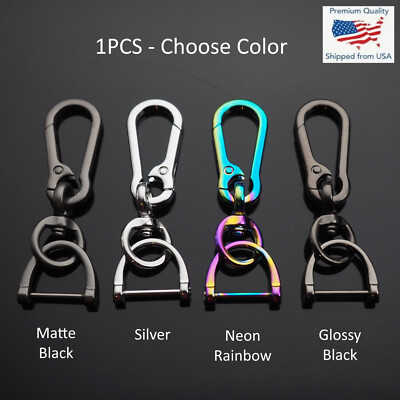 Keychain Clip Bag Belt Ergonomic Men Women Ring Key 360 Fob D-Ring Buckle Holder