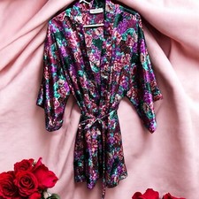 Vintage Peignoir Set Size M Medium Floral Robe Nightgown USA Made Romatic