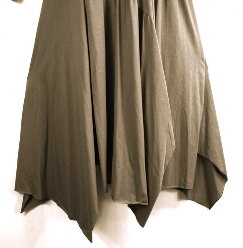 Ladies Lagenlook 95% Soft Slinky Cotton Asymmetric Hem Dress One Size:Plus 18-22 - Picture 41 of 50
