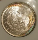 1883 O Morgan Silver Dollar - UNC, Rainbow toning reverse, great luster, 3963-1