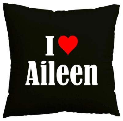 Kissenbezug I Love Aileen Ich liebe Aileen Schwarz 154283