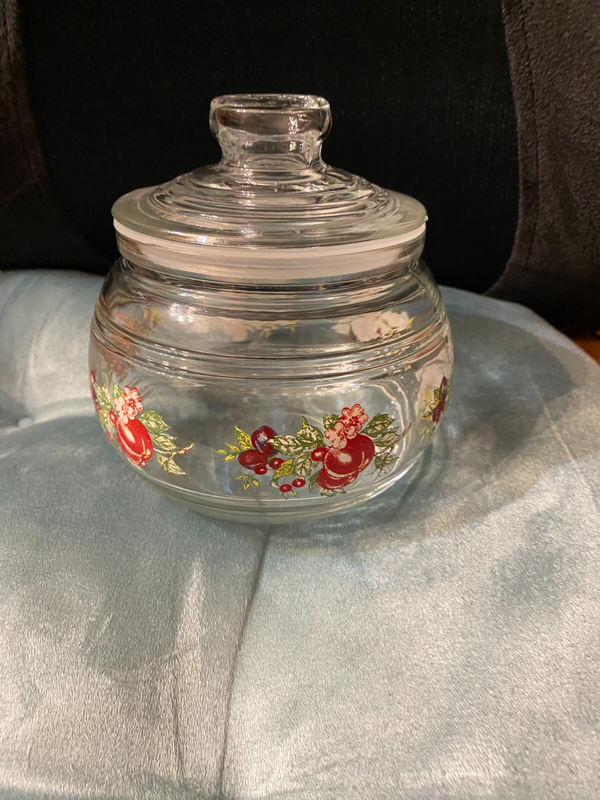 Vintage Clear Glass Jar and Lid Candy, Change Jar, etc. eBay
