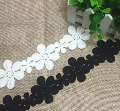 4Yds Vintage Blume Milch Seide Spitze Stickerei Rock Nähen Dekoration 5.5cm DIY - Bild 1 von 4