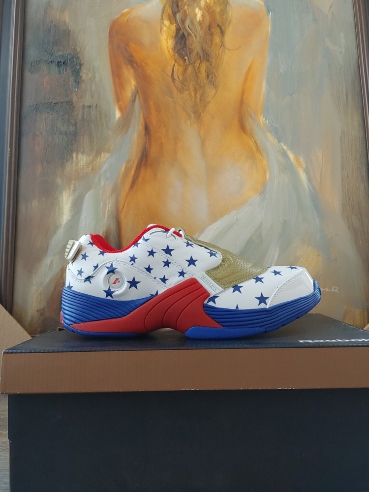 Reebok Answer V USA Size 8 Red White Blue Allen Iverson FW7486