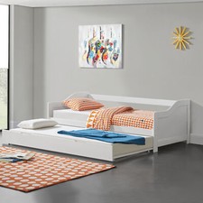 [en.casa] Ausziehbett 90x200cm Sofabett Schlafsofa Gästebett Kojenbett Tagesbett
