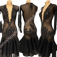 jz Handmade Women Samba Ballroom Swing Salsa Rumba Latin Dance Dress RHYTHM