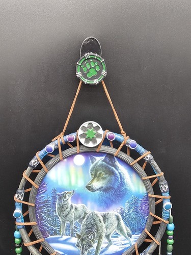 Bradford Exchange James Meger Illuminated LED Dreamcatcher Aurora Borealis Decor - Picture 2 of 19