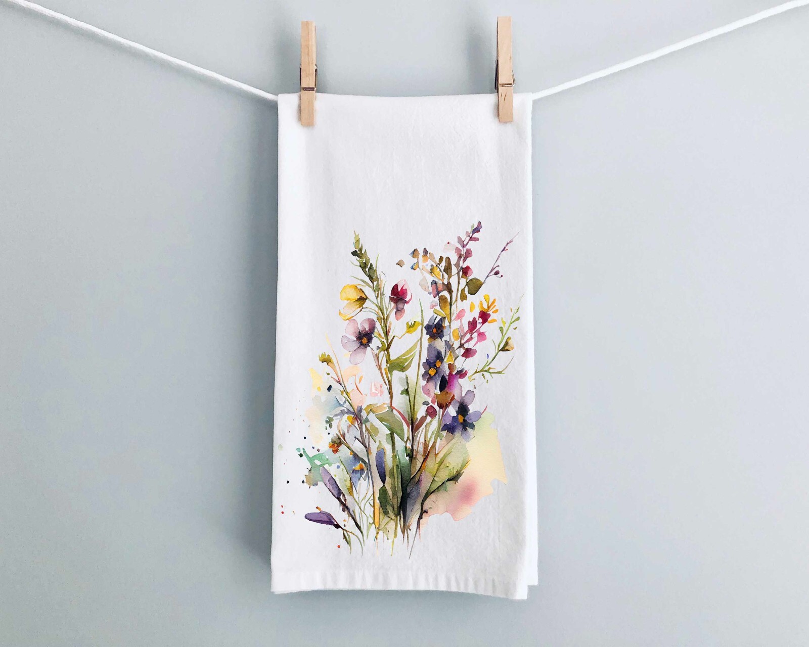 Wildflower Kitchen Towel Set, Flour Sack Dish Towel, Tea Towels Decorative