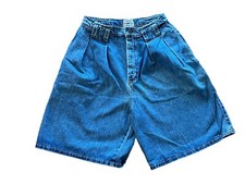 Vintage Palmettos Pleated Denim Jean Shorts Women's Junior's 9 High Rise Mom