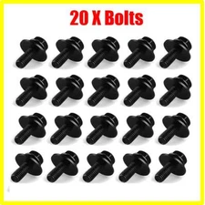 20 Car Body Bolts Screw Fastener Fender M6-1.0x 16mm Long-10mm Hex-17mm Washer