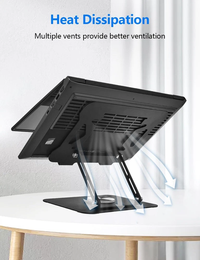 Laptop Stand for Desk, Adjustable Computer Stand with 360° Rotating Base, Lap...