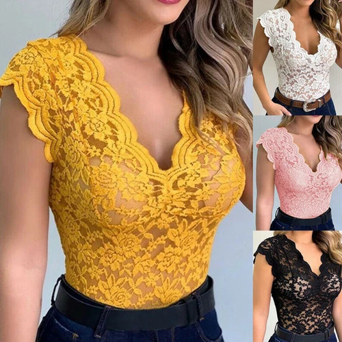 Sexy Damen Spitze Bustier Bra Crop Top Träger BH Tanktop Bralette Unterwäsche - Bild 5 von 12