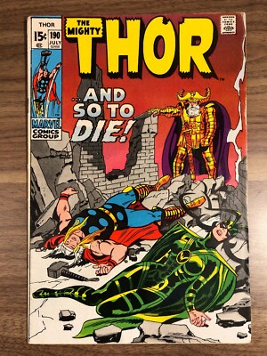 1971 The MIGHTY THOR 190 ODIN App Marvel Key vtg 70s VIBRANT Issue