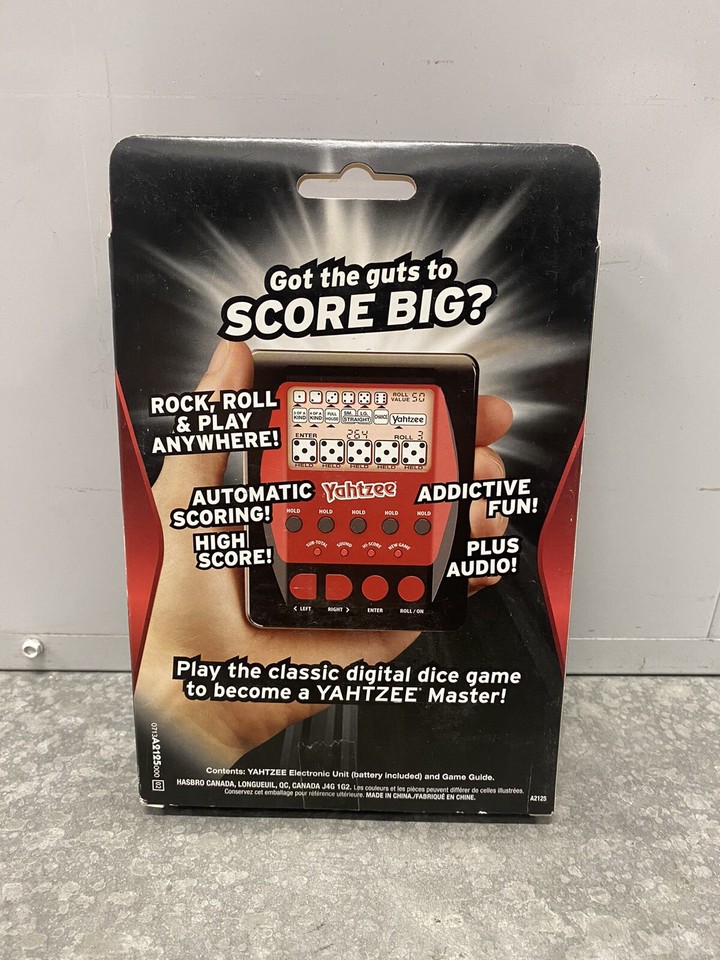 Hasbro Yahtzee Electronic Handheld Digital Game A2125 New 2012
