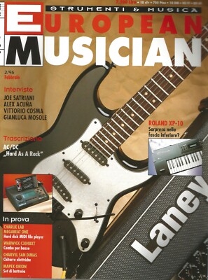 EUROPEAN MUSICIAN nr 2/1996 JOE SATRIANI ALEX ACUNA V.COSMA GIANLUCA MOSOLE ACDC