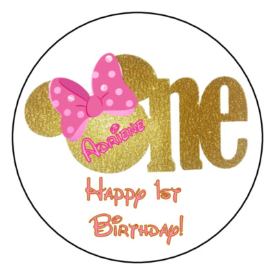 12 Birthday Favor Labels Stickers 2.5'' Round Custom Personalized - add Photo