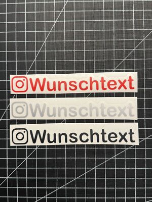 3x Aufkleber / Sticker - Instagram Wunschtext - Grösse M - Arial rounded