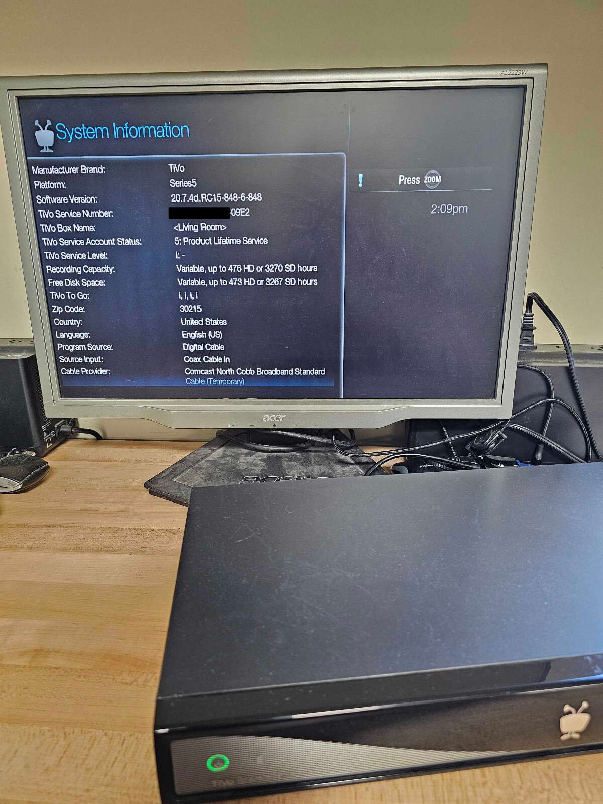 TiVo Roamio Plus TCD848000 3TB 6 Tuner DVR w/ Remote & Lifetime Allin