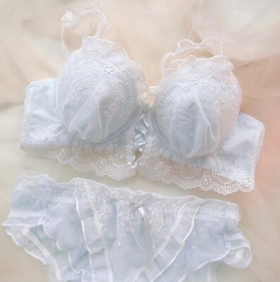 Japanese women lolita Princess Underwear Lace Panties Bra Sets Student Briefs