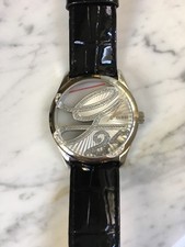 GUESS U90017L2 Nuevo Reloj GUESS Mujer Cuero Negro 25 Aniversario Script
