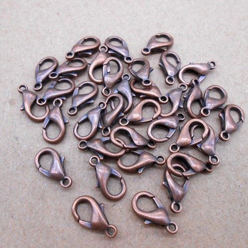 20Pcs Red copper plated Lobster Claw Clasps Hooks Findings DIY 12mm - Picture 2 of 2
