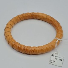 New Tan Brown Leather Wrapped Bangle Bracelet NWT Boho Bohemian Cottage Core