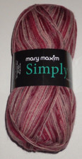 Mary Maxim Simply Sox Yarn, 100g, 459yd, Superwash Wool/Nylon, 017 Garnet