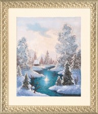 Diy Needlepoint Bead "Winter" Embroidery Kit. Printed  anvas Charivna Mit