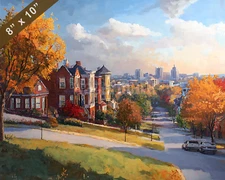 Baltimore with Patterson Park oil painting 8x10 Print