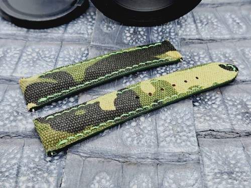 20mm/18mm Camouflage Canvas Watch Band Vintage style Military fashion - Picture 11 of 14