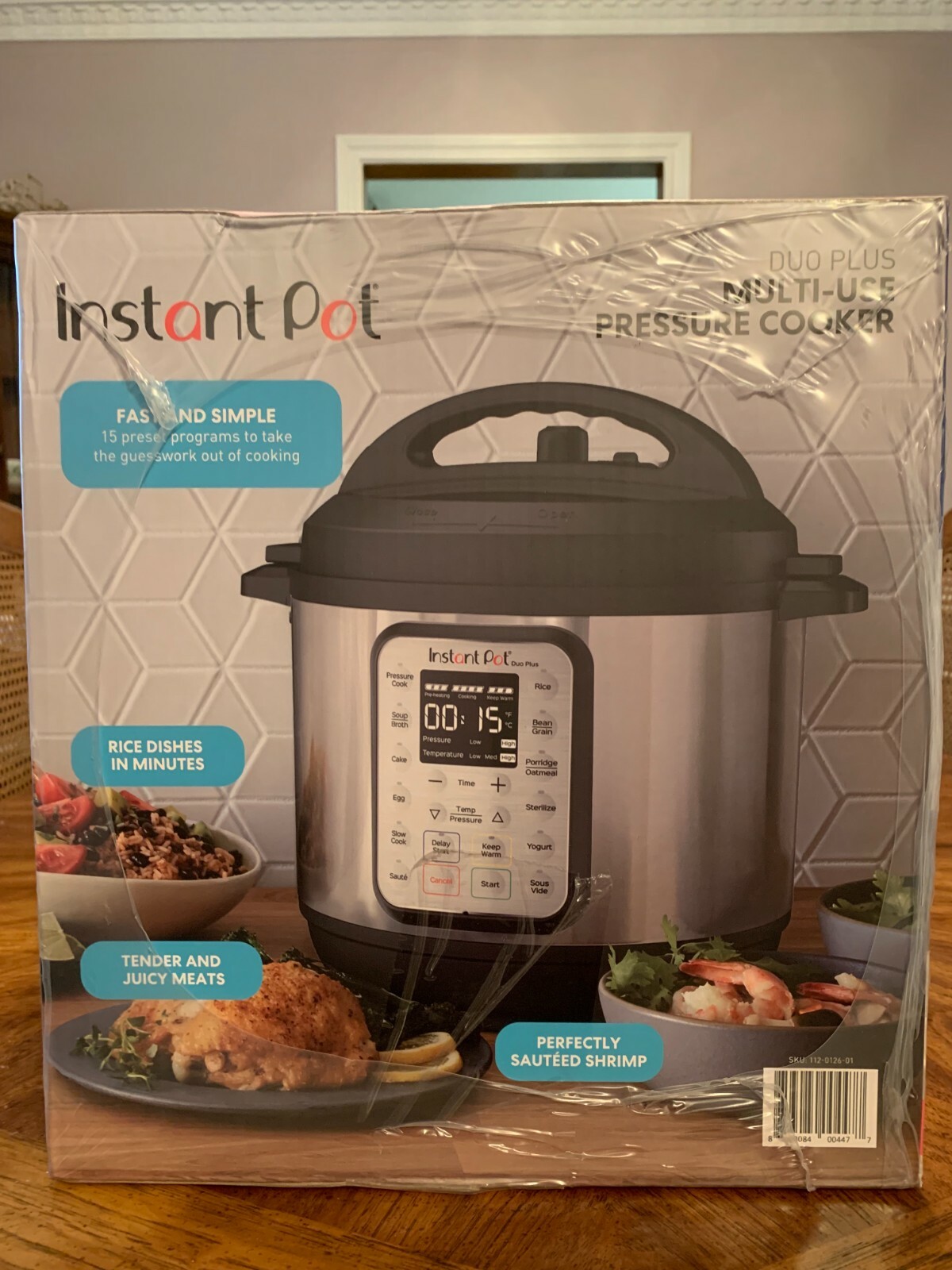 Instant Pot Duo Plus 9-in-1 Multi-Use Programmable Pressure Cooker--NIB-image