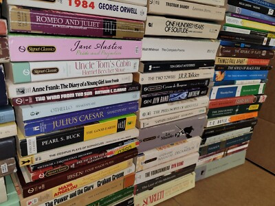 Lot of 10 Classic Paperback Literature Book Penguin Orwell Dickens Steinbeck Mix