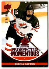 Berkly Catton 2023-24 UD Team Canada Juniors Prospectus Momentous Electric Red