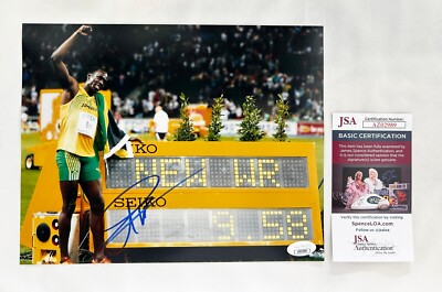 Usain Bolt Signed 8x10 Photo Olympics Gold JSA 16 COA