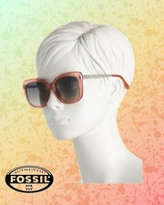 New "Fossil" FW215 Rose Smoke/Gray Lens Women s Sunglasses Silver Frame, NWT