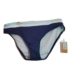 Kona Sol Bikini Bottom Womens Navy Blue Xlarge 16 18 Hipster Swim Striped Beach