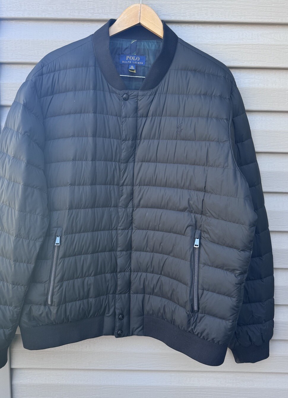 PONY Giacca Ralph Lauren Polo Bleeker Puffer Duck Down Nero Zip Intera 2XL