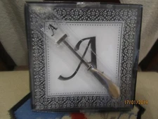 Decorative cheese plate w/ knife with Letter A - serving Tray - Name AMY / ANNIE