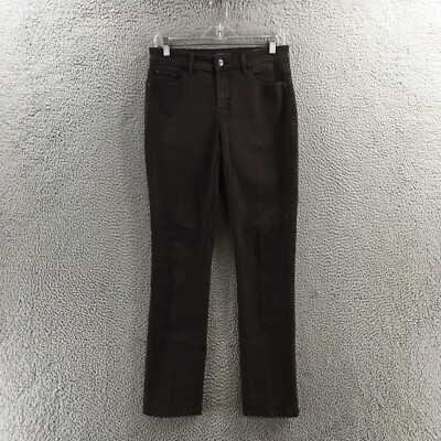 NYDJ Legging Jeans Womens 4 (actual 30x29.5) Brown Cotton Blend Mid Rise Zip Fly
