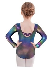 Team Basic Leotards for Girls Long Sleeve 6-7 Years Sparkle Colorful Black
