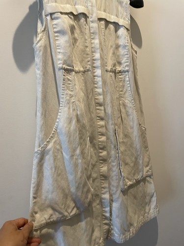 Nau Womens Vapor Linen Blend Sleeveless Utility Midi Dress SMALL Minimalist - Picture 2 of 5