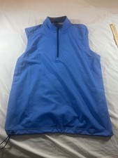 Adidas Golf Vest Mens M Medium Blue 1/4 Zip Sleeveless Pullover LOGO Climacool