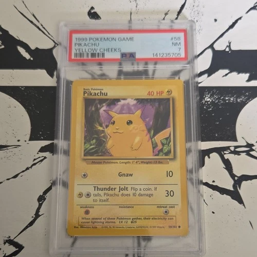 Pokémon Pikachu Base Set 058/102 Regular Basic 40 HP English PSA 7 Card