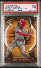 2023 Bowman Invicta Justin Crawford Gold Refractor Rookie 32/50 PSA 9 Mint