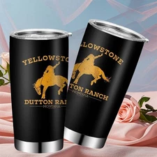 Yellowstone Dutton Ranch Insulated Tumbler 20oz Stainless Steel Travel Mugs Gift