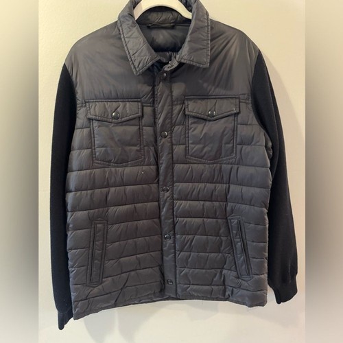 Massimo Dutti Men's Navy Blue Quilted Jacket L