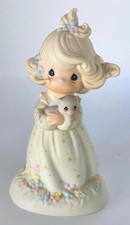 Precious Moments Adorable Girl with Sweet Kitten