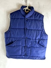 Vintage JC Penney Towncraft Puffer Vest Dark Blue Mens M 70s 80s