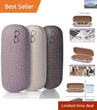 Luxurious Leather 3-Pack Eyeglass Cases - Ideal for Reading Glasses Gifting